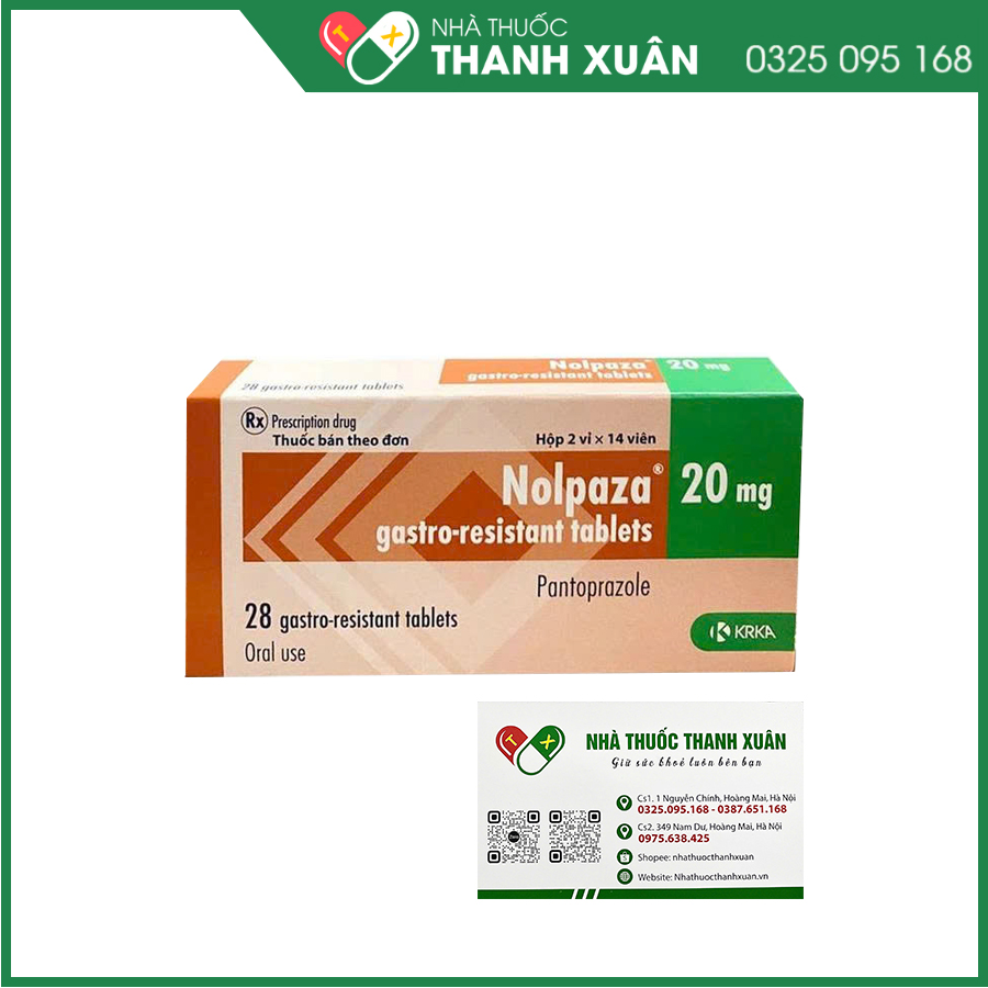Nolpaza 20mg điều trị và dự phòng trào ngược dạ dày, thực quản